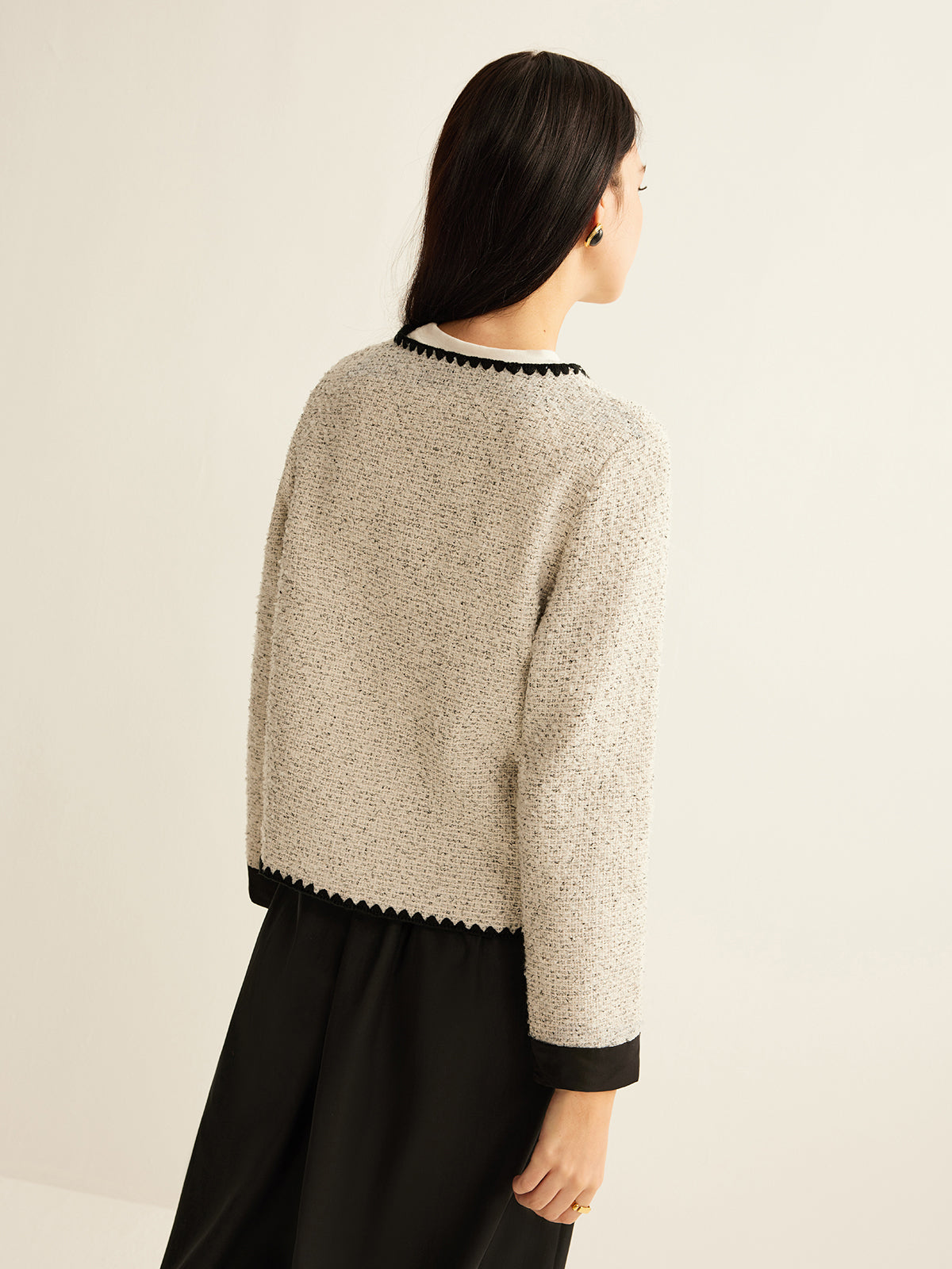 R&B | Trim Tweed Kurze Jacke