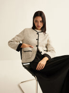 R&B | Trim Tweed Kurze Jacke