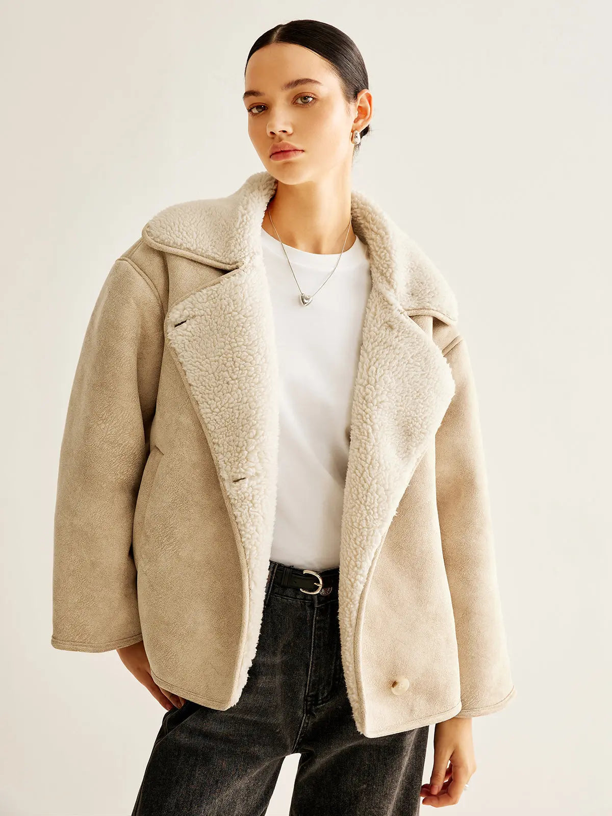 R&B | Fleecejacke mit Knopfleiste