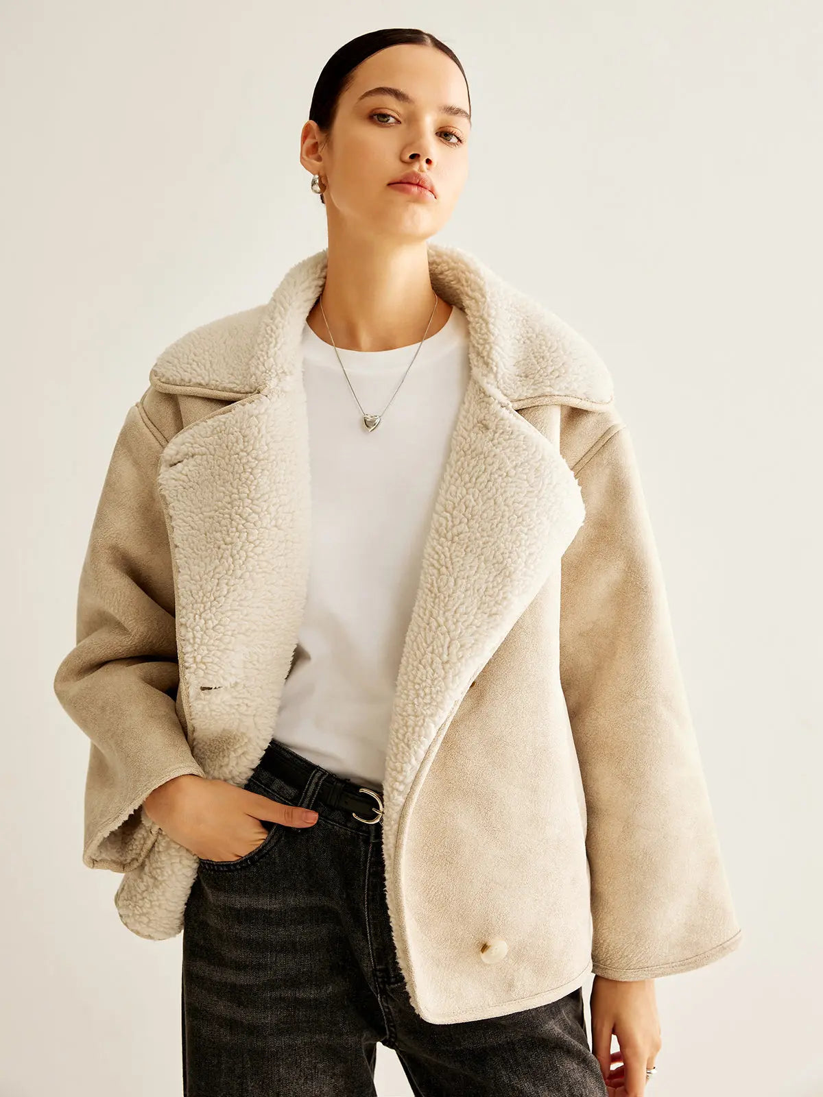 R&B | Fleecejacke mit Knopfleiste