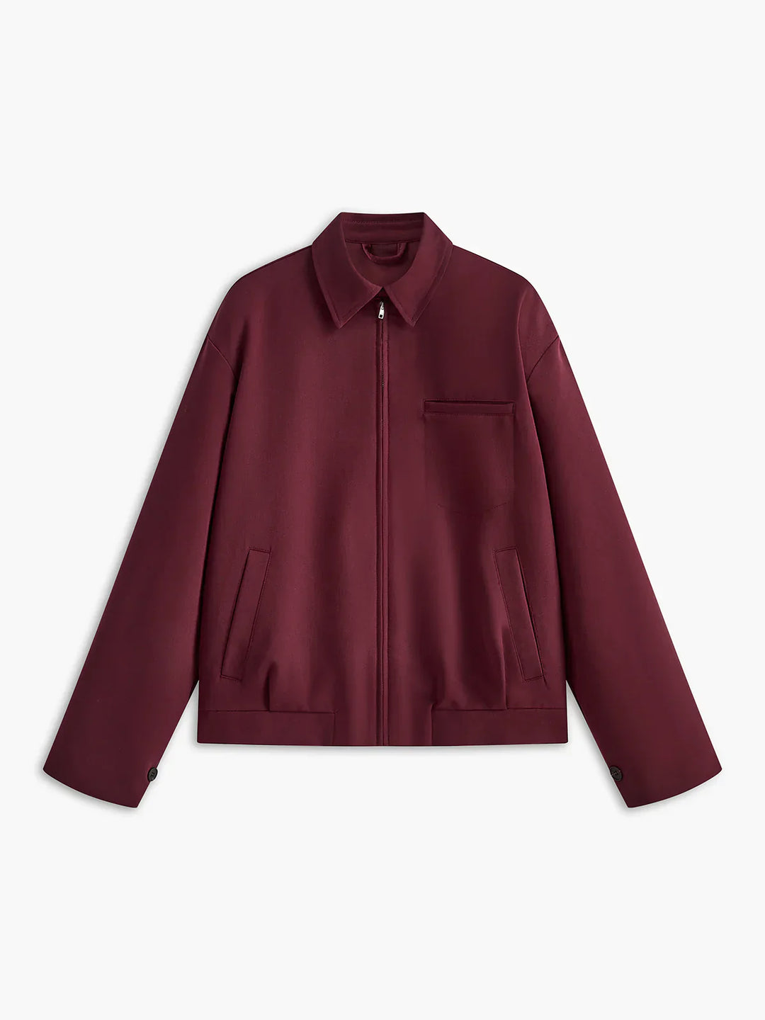 R&B | Revers Reißverschluss Burgunderjacke