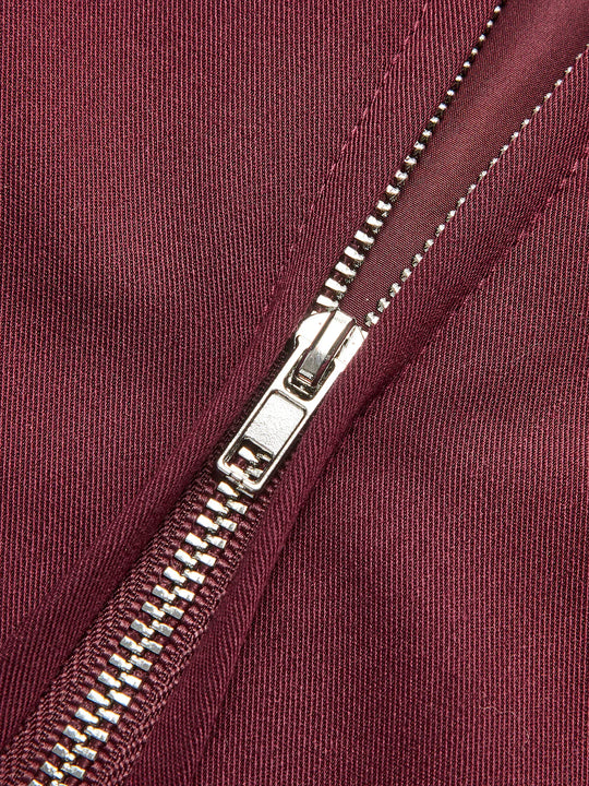 R&B | Revers Reißverschluss Burgunderjacke