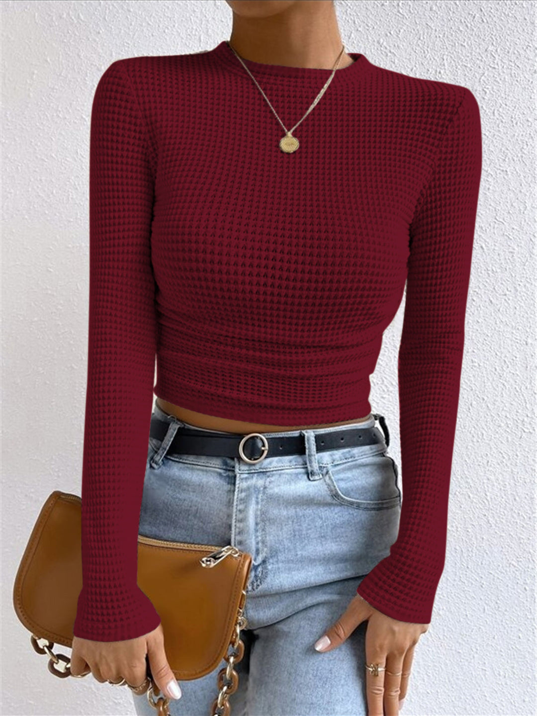 R&B | Slim-Pullover im Waffelmuster