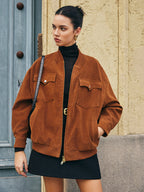 R&B | Taschen Reißverschluss Wildlederjacke