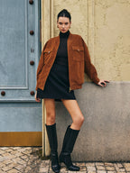 R&B | Taschen Reißverschluss Wildlederjacke