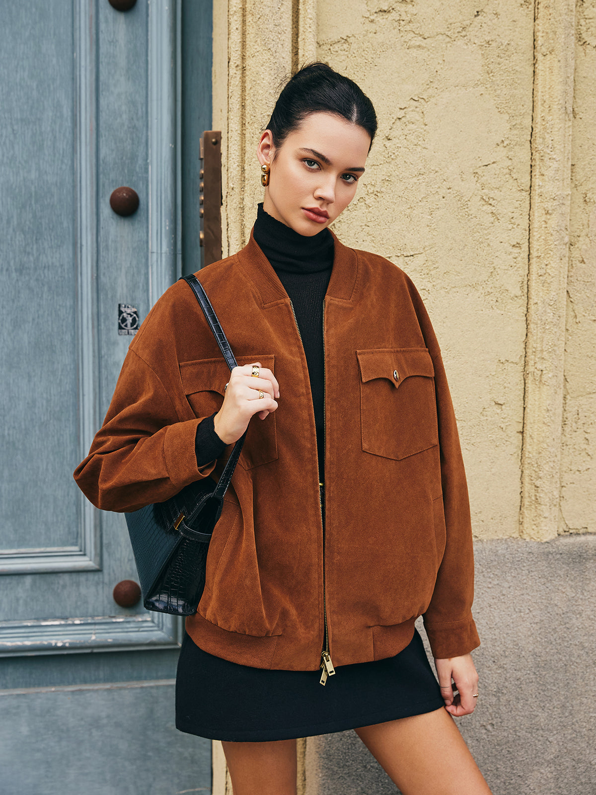 R&B | Taschen Reißverschluss Wildlederjacke