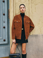 R&B | Taschen Reißverschluss Wildlederjacke