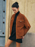 R&B | Taschen Reißverschluss Wildlederjacke