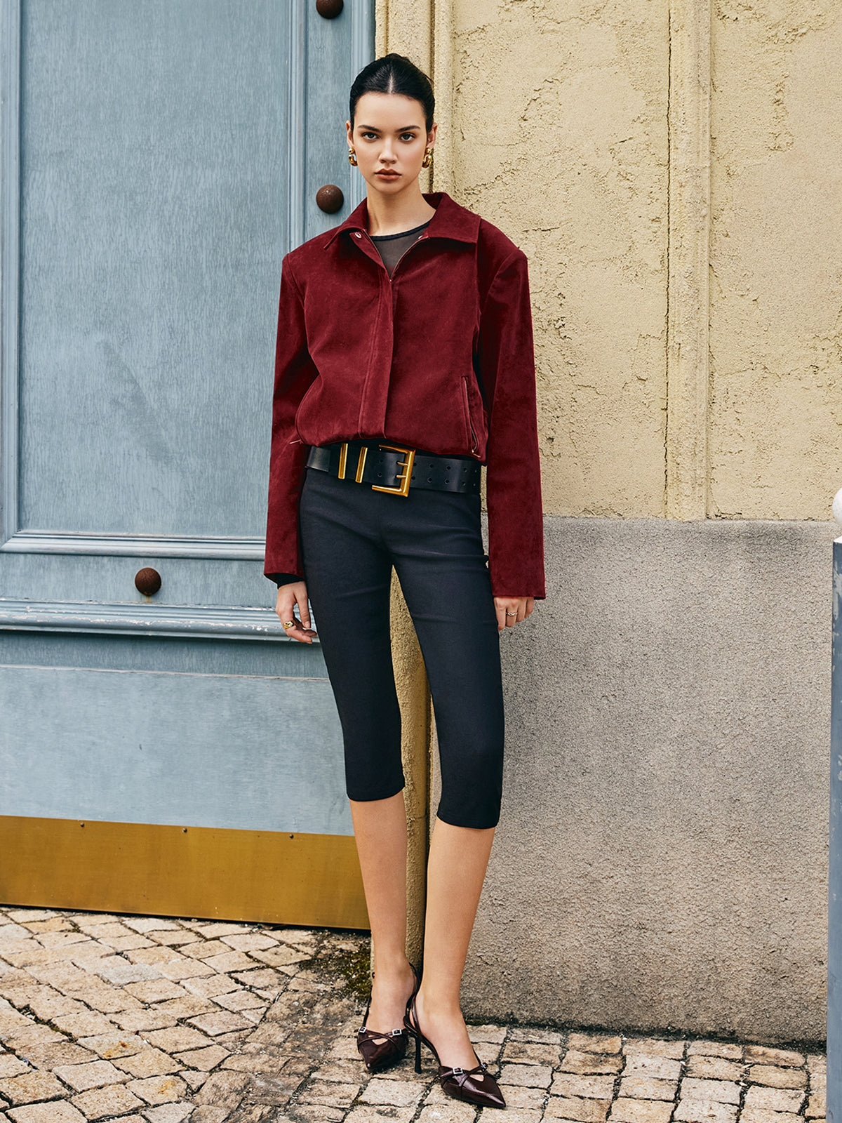 R&B | Taschen Revers Wildlederjacke