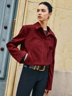 R&B | Taschen Revers Wildlederjacke