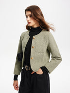 R&B | Hals Taschen Tweedjacke