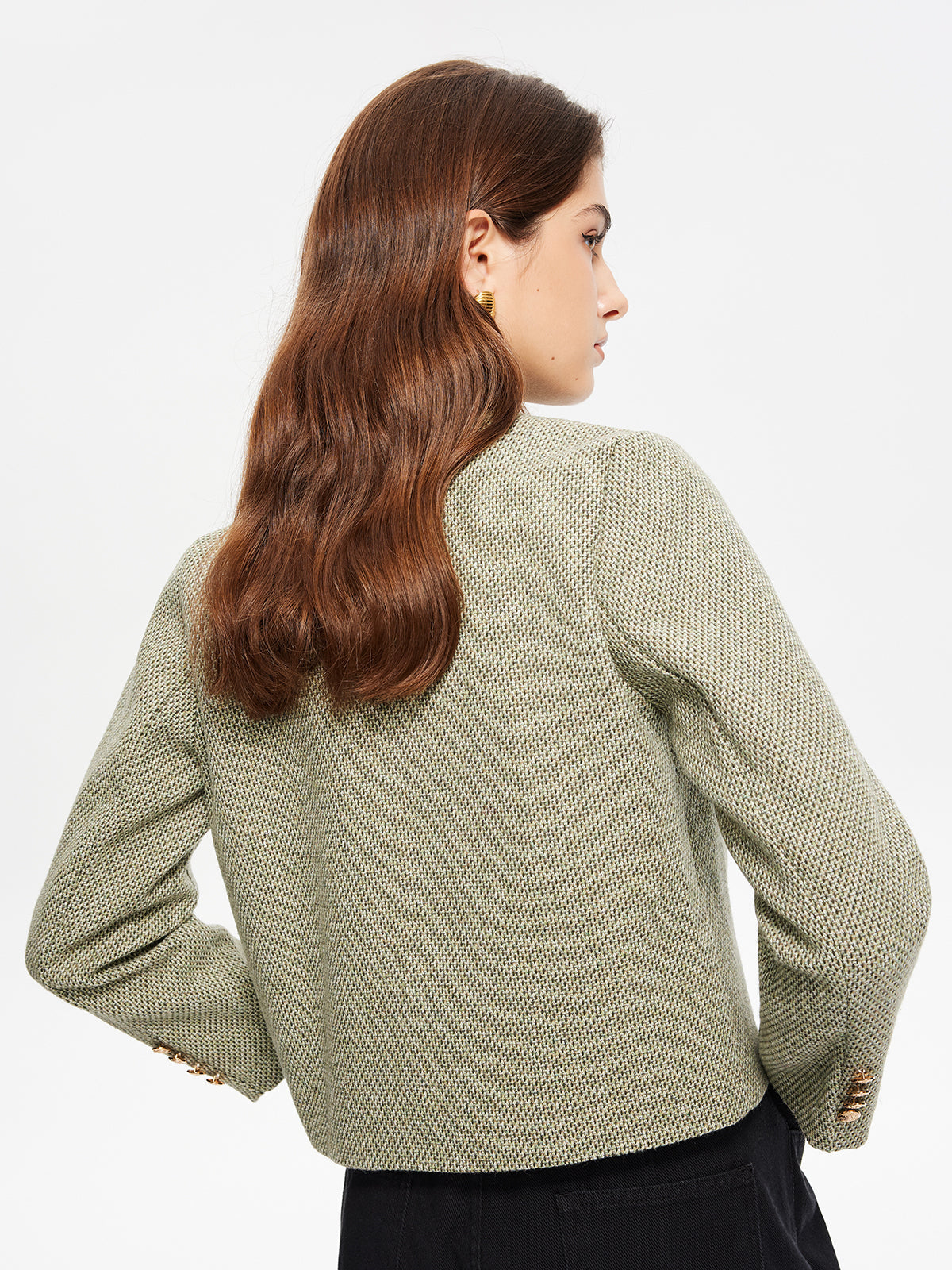 R&B | Hals Taschen Tweedjacke