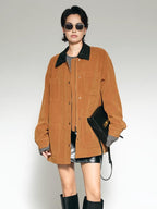 R&B | Kragen Oversized Wildlederjacke