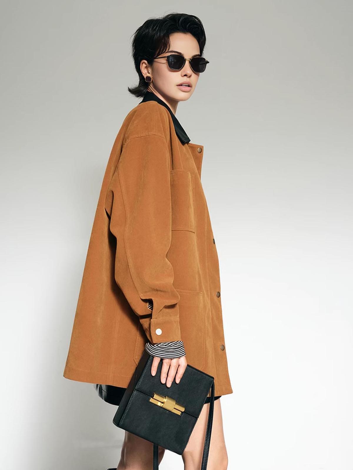 R&B | Kragen Oversized Wildlederjacke