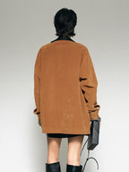 R&B | Kragen Oversized Wildlederjacke