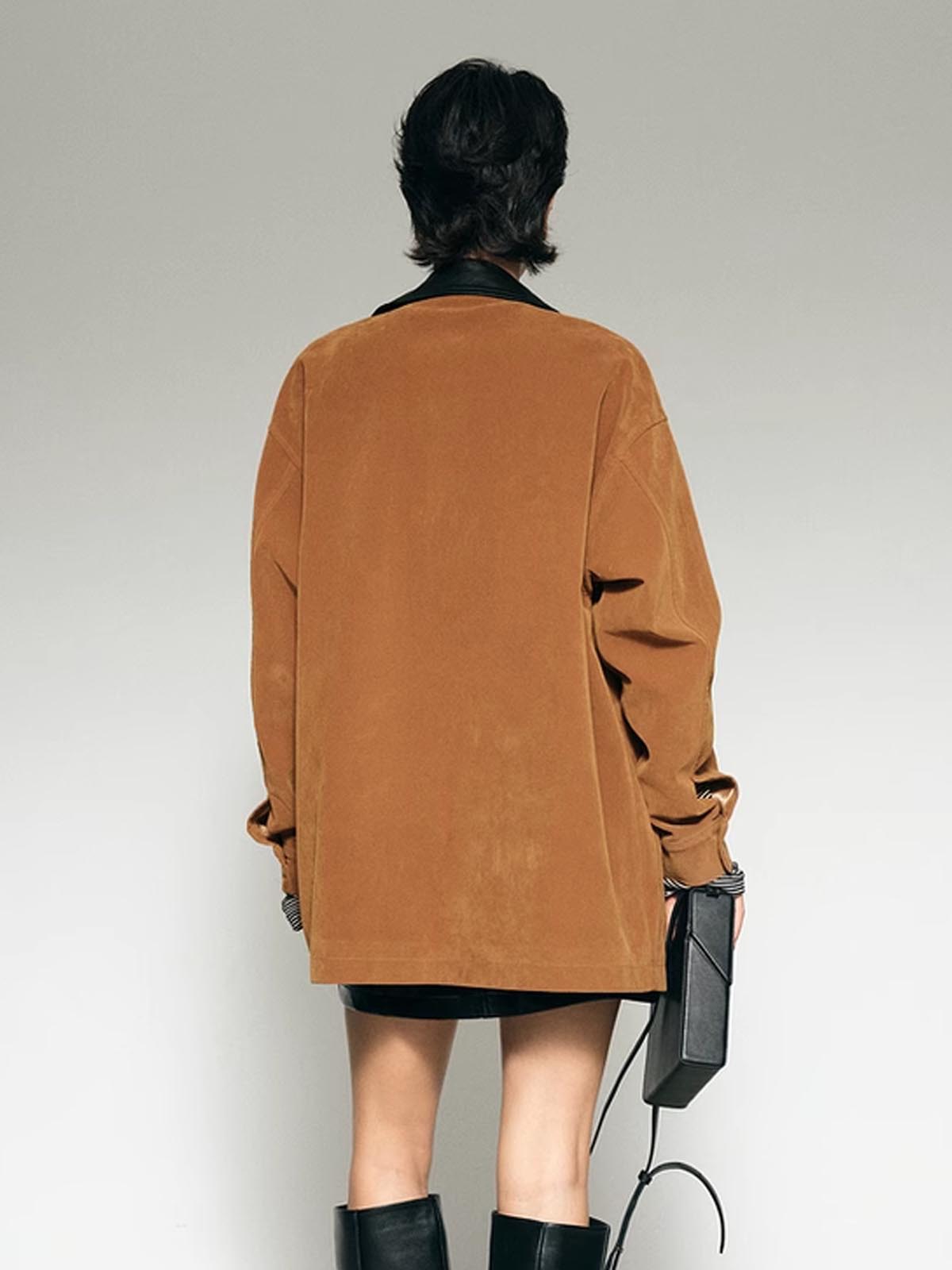 R&B | Kragen Oversized Wildlederjacke