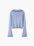 R&B | Cardigan mit Kontrastkante und Rüschendetails Schlanker Schnitt Feminin und Schick