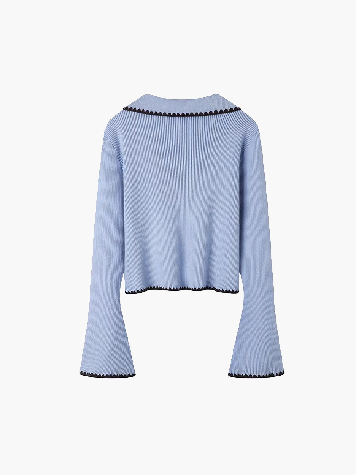 R&B | Cardigan mit Kontrastkante und Rüschendetails Schlanker Schnitt Feminin und Schick