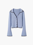 R&B | Cardigan mit Kontrastkante und Rüschendetails Schlanker Schnitt Feminin und Schick