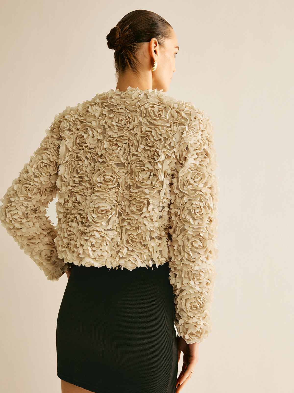 R&B | Beiger Rundhals-Blazer für Frauen
