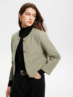 R&B | Hals Taschen Tweedjacke