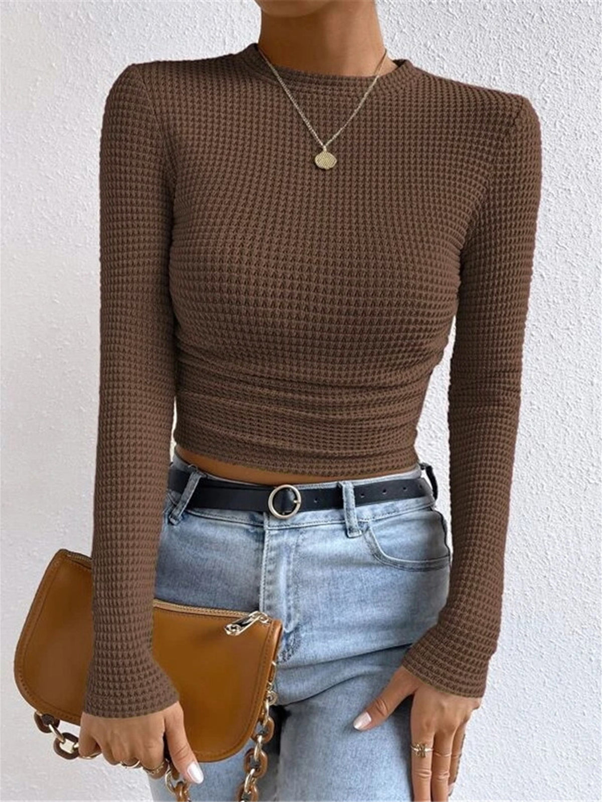 R&B | Slim-Pullover im Waffelmuster