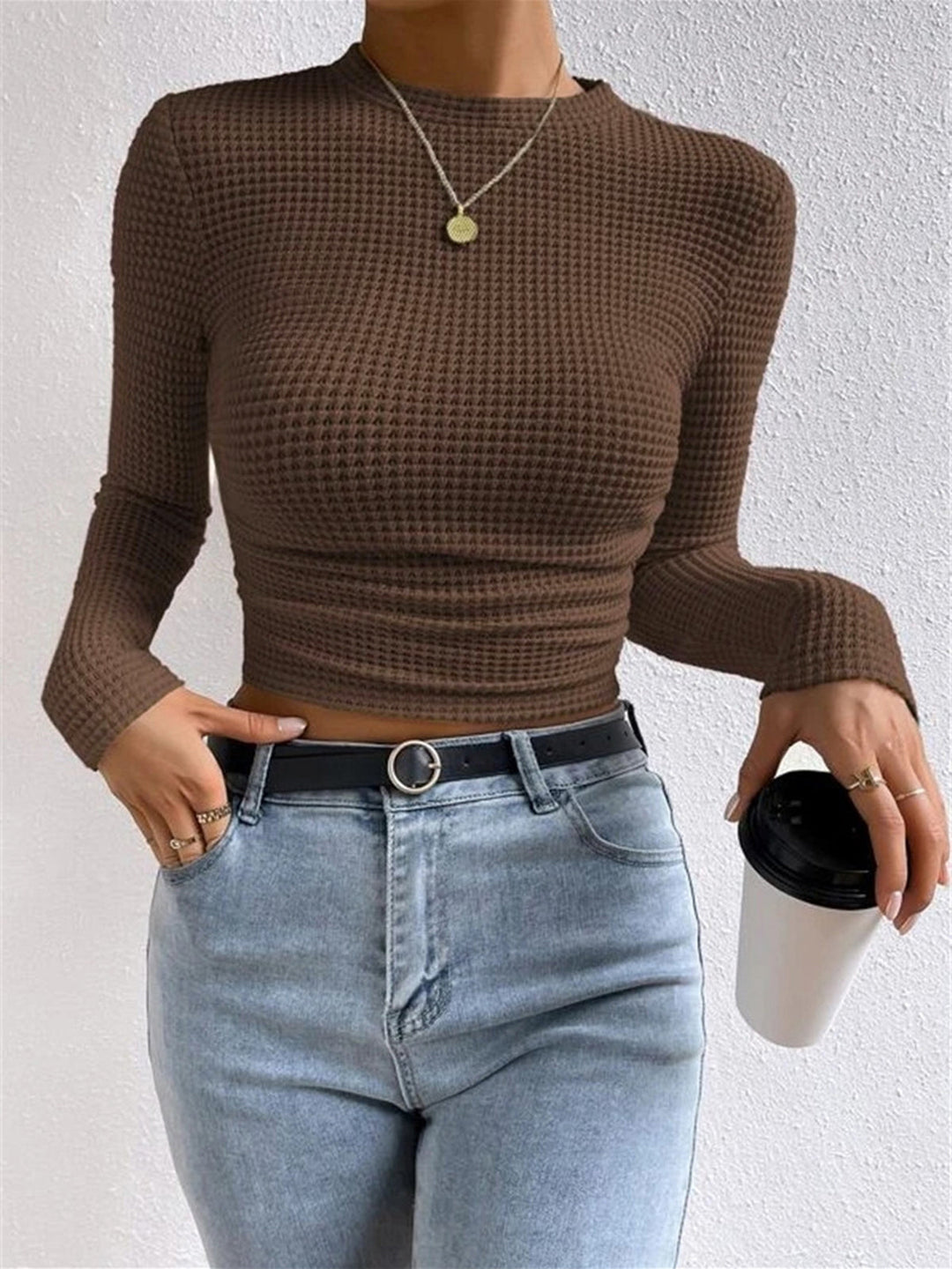 R&B | Slim-Pullover im Waffelmuster
