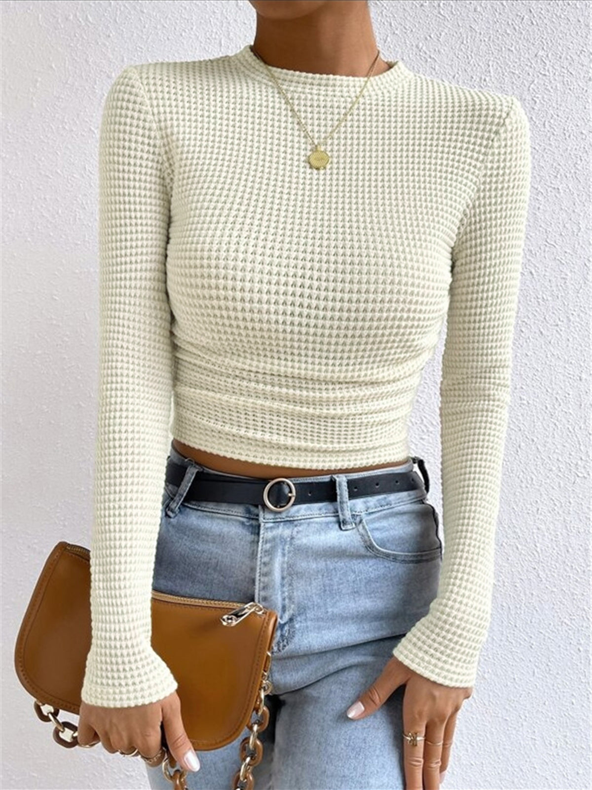 R&B | Slim-Pullover im Waffelmuster