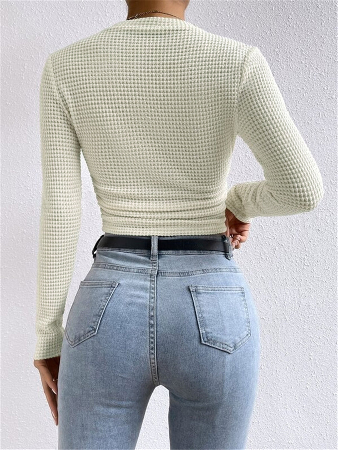 R&B | Slim-Pullover im Waffelmuster