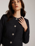 R&B | Daunen Tweed Kurzjacke