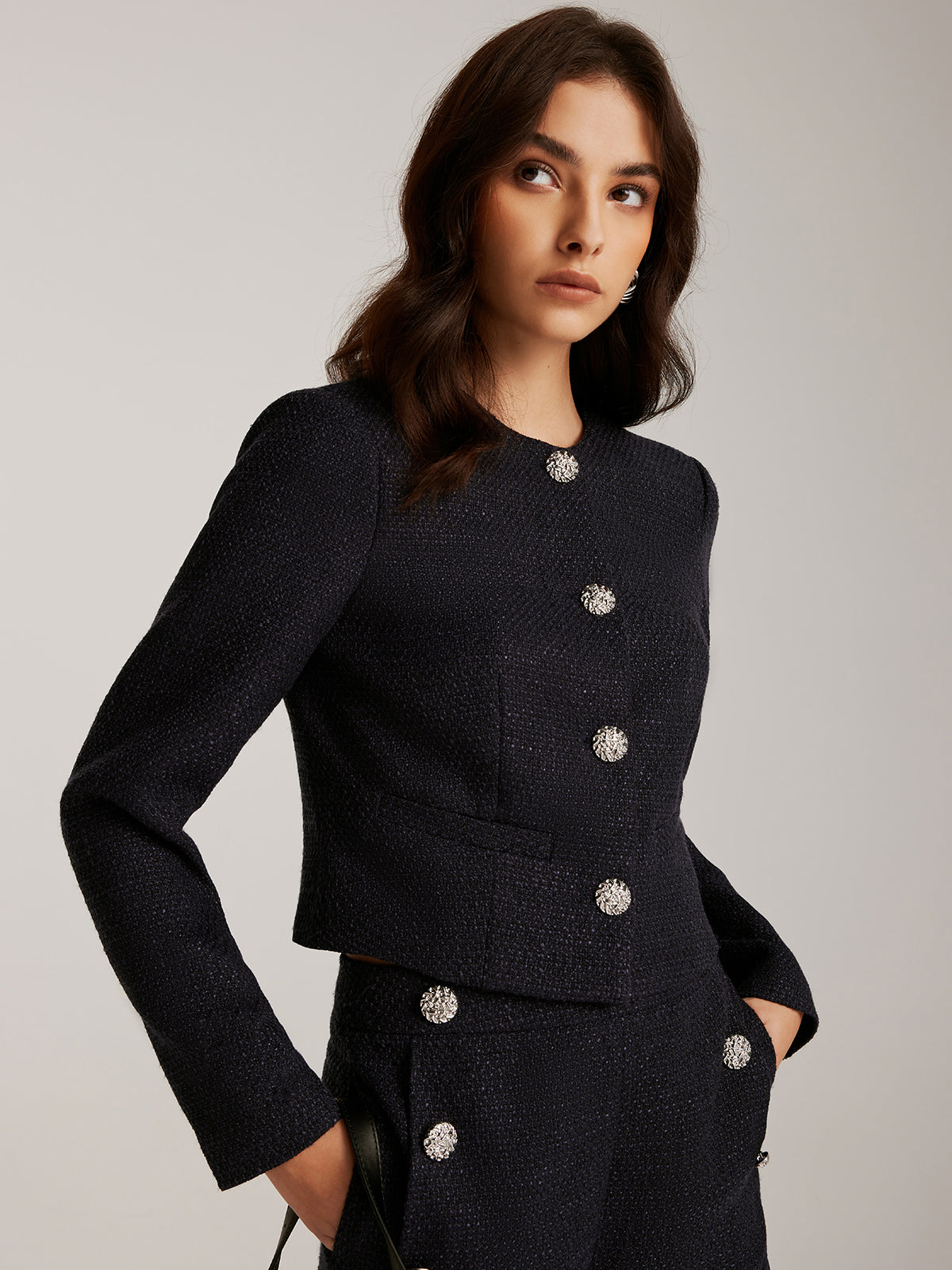 R&B | Daunen Tweed Kurzjacke