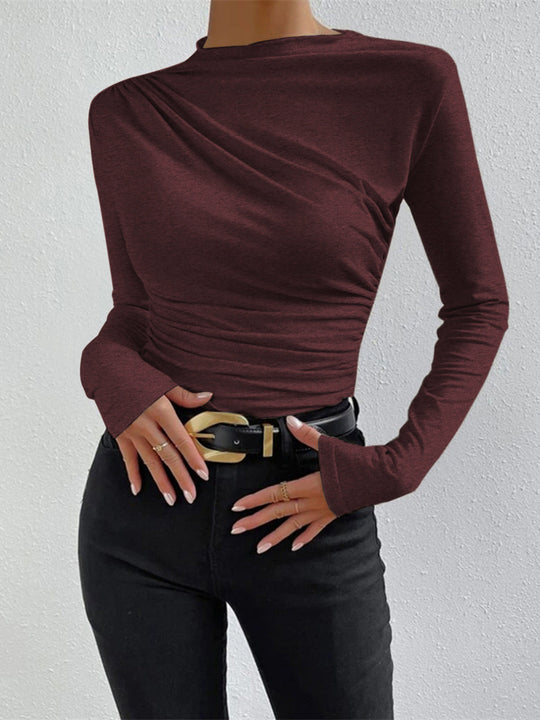 R&B | Elegantes Ruching Langarmshirt