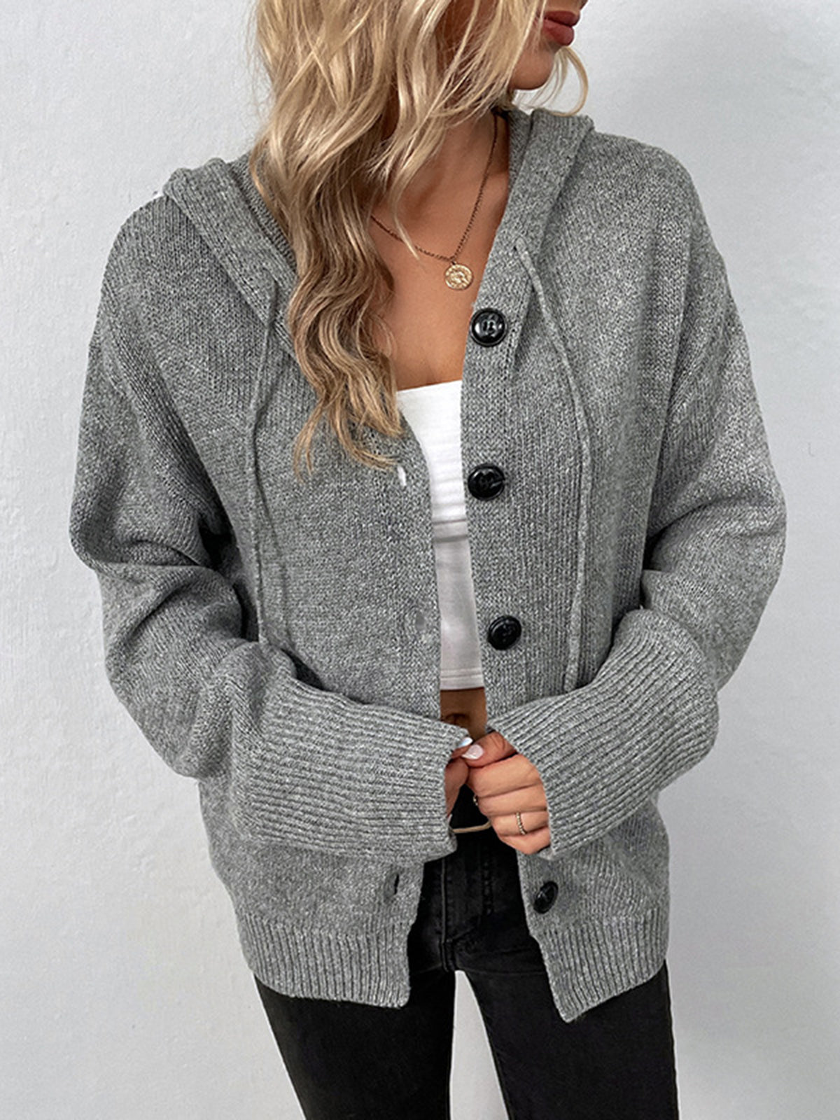 R&B | Lässige Strickjacke mit Knopfverschluss Weich und Warm Perfekt Zum Layering