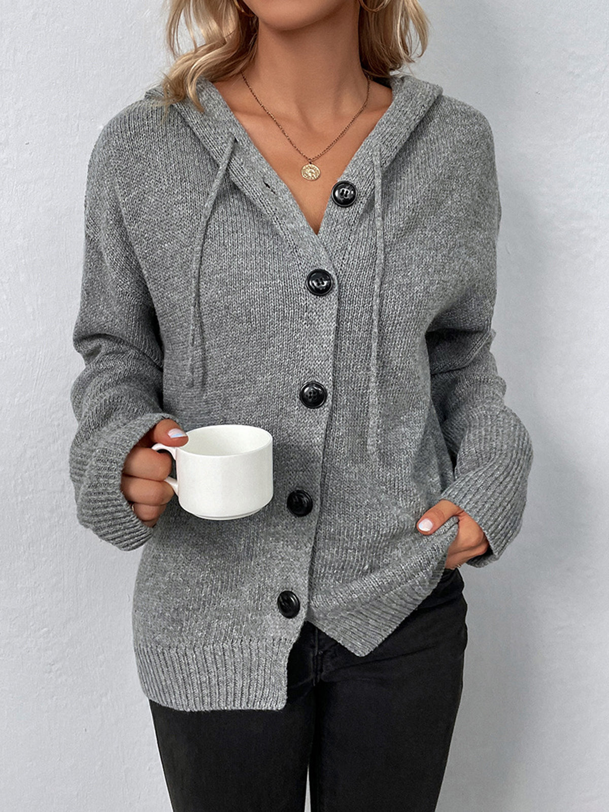 R&B | Lässige Strickjacke mit Knopfverschluss Weich und Warm Perfekt Zum Layering