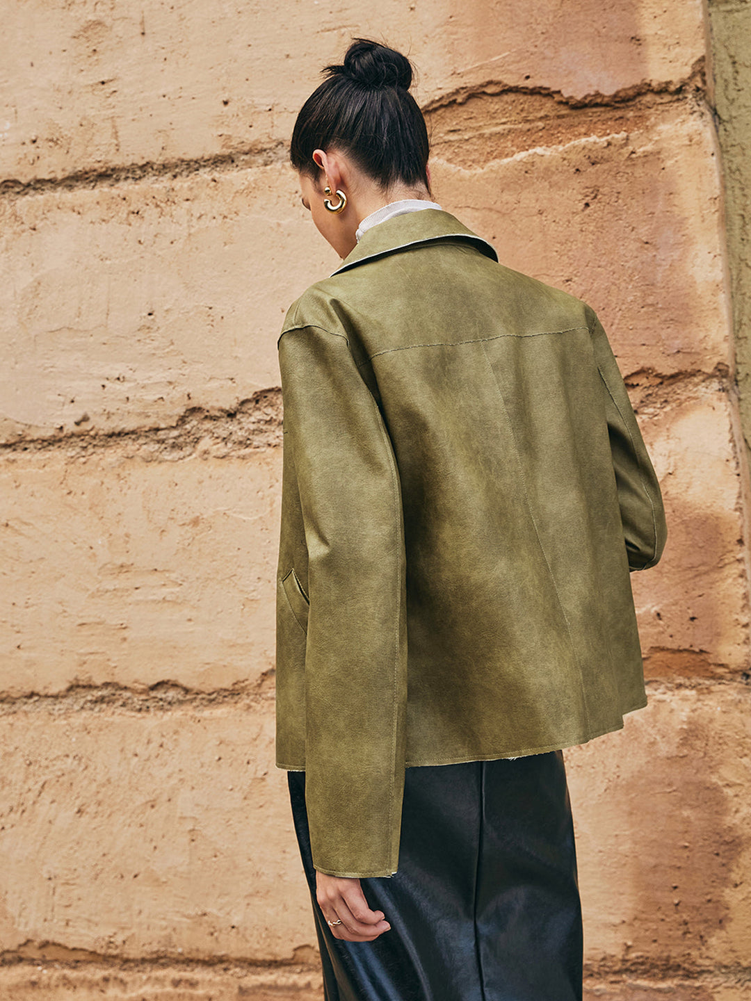 R&B | PU-Leder Gerade Jacke