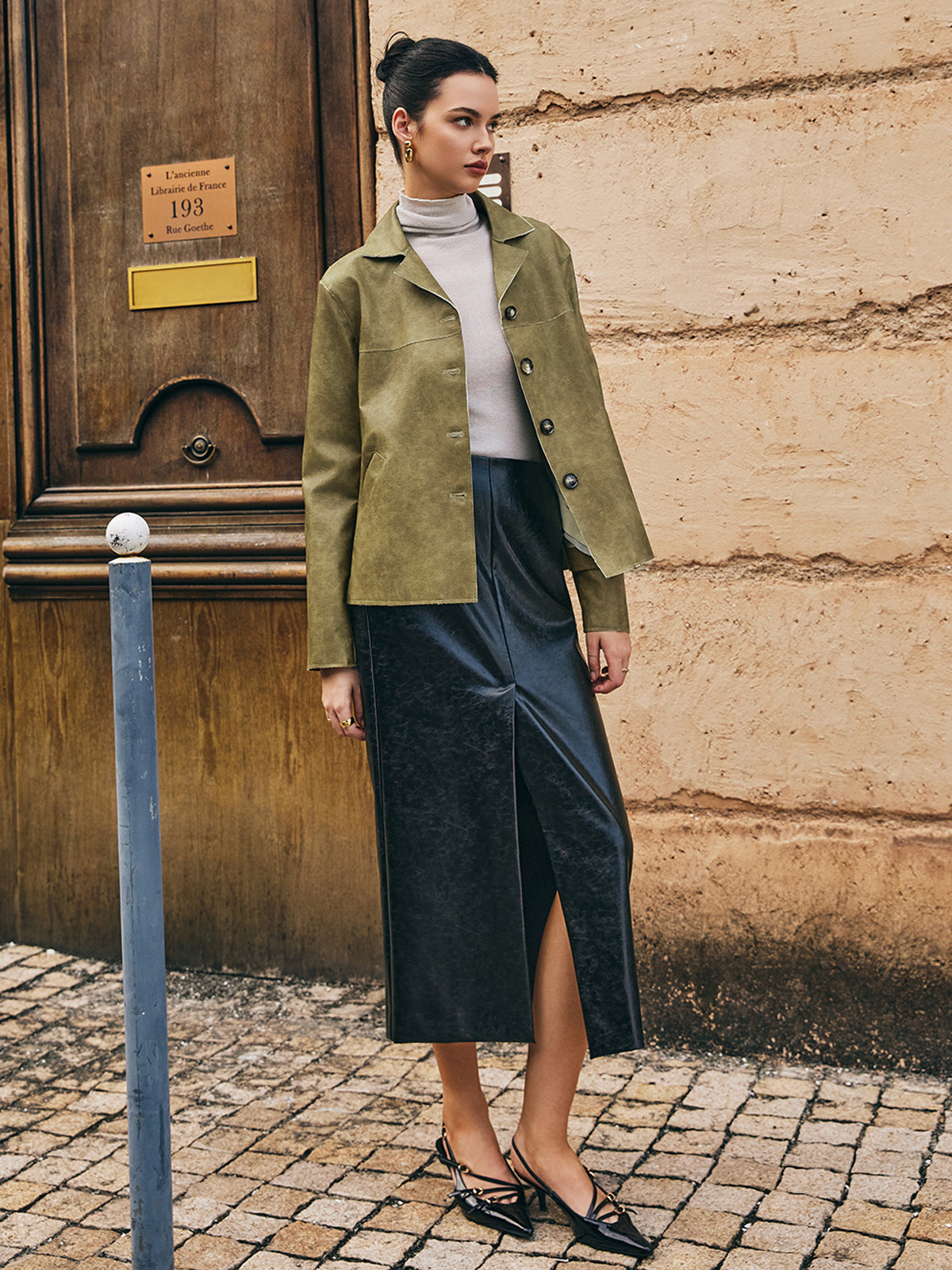 R&B | PU-Leder Gerade Jacke