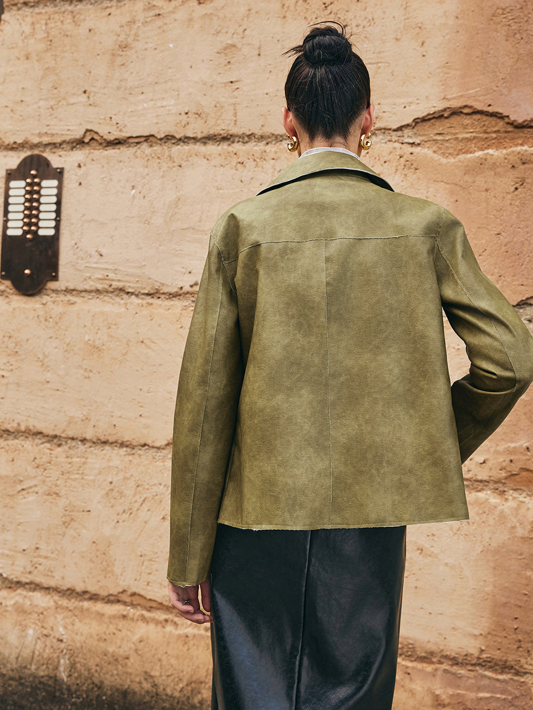R&B | PU-Leder Gerade Jacke