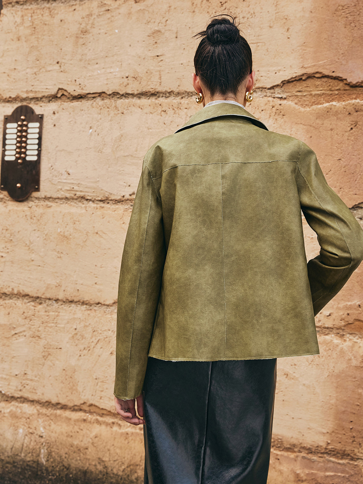 R&B | PU-Leder Gerade Jacke