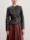 R&B | Kunstleder Slim Jacke