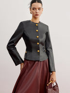 R&B | Kunstleder Slim Jacke