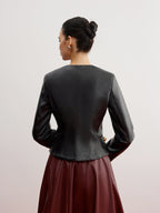 R&B | Kunstleder Slim Jacke