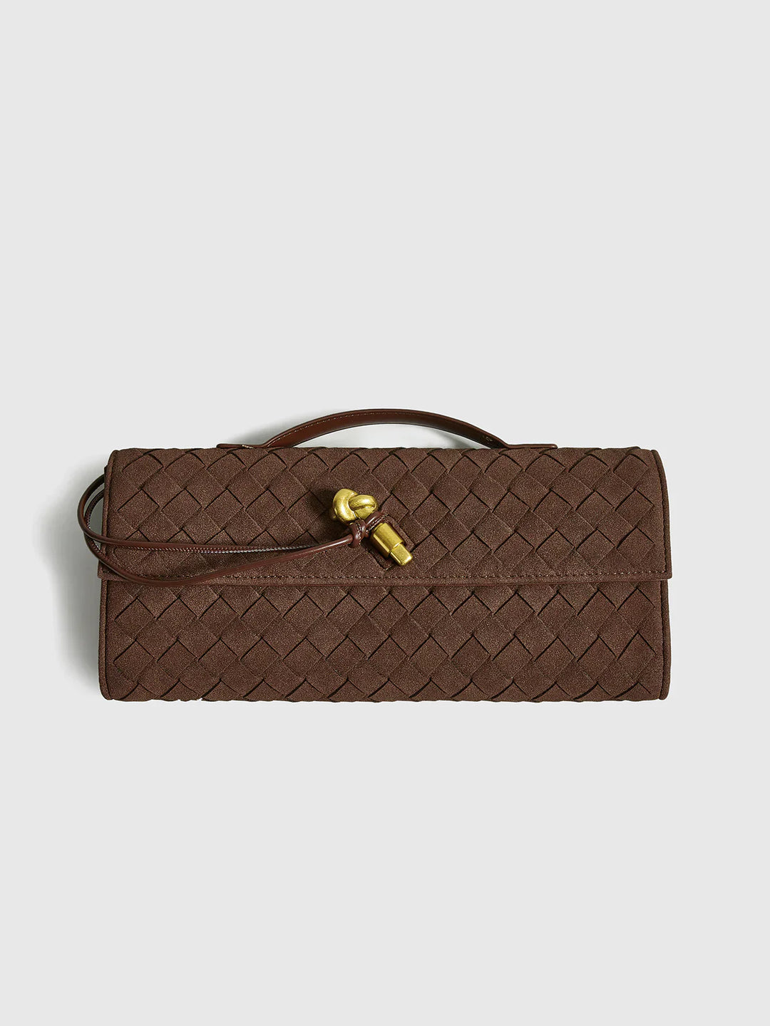 R&B | Elegante Braune Gewebte Clutch