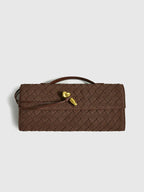R&B | Elegante Braune Gewebte Clutch