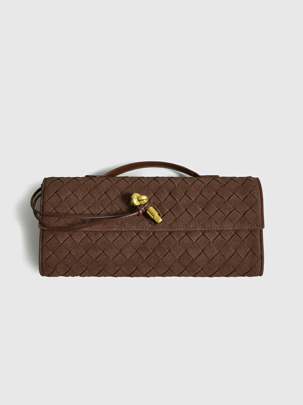 R&B | Elegante Braune Gewebte Clutch
