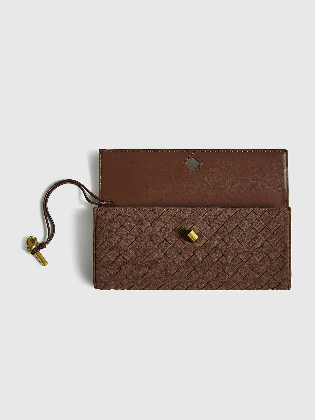 R&B | Elegante Braune Gewebte Clutch