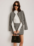 R&B | Trim Plaid Knopfjacke