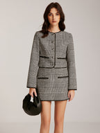 R&B | Trim Plaid Knopfjacke
