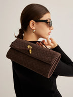 R&B | Elegante Braune Gewebte Clutch