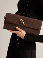 R&B | Elegante Braune Gewebte Clutch