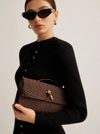R&B | Elegante Braune Gewebte Clutch